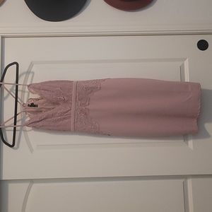 Blush pink lace top dress